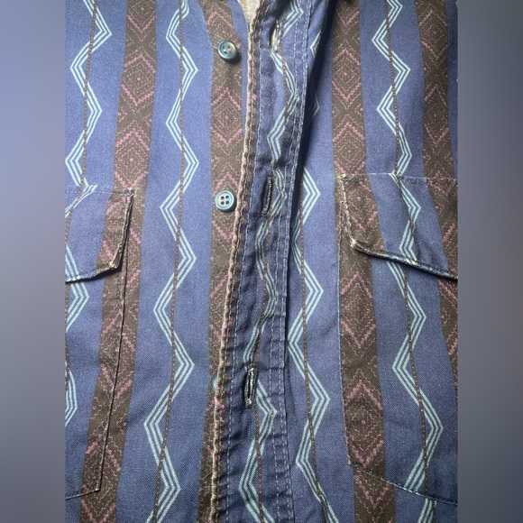 Vintage Wrangler Western zig zag button up Shirt 18 x 35 men’s USA - Picture 2 of 7